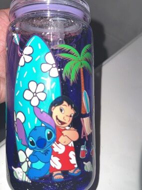 Lilo & Stitch Beach Snow Globe Tumbler - Purple
